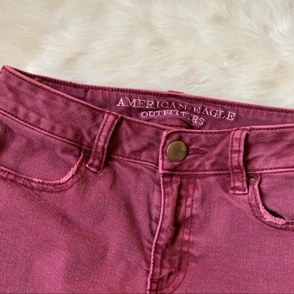 American Eagle Red Jegging Crop Size 0 - Picture 4 of 12